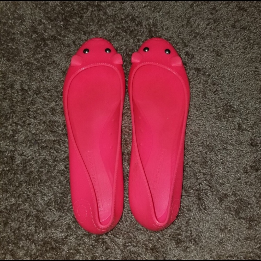 🎀Marc Jacob Neon Hot Pink Silicon Flats🎀